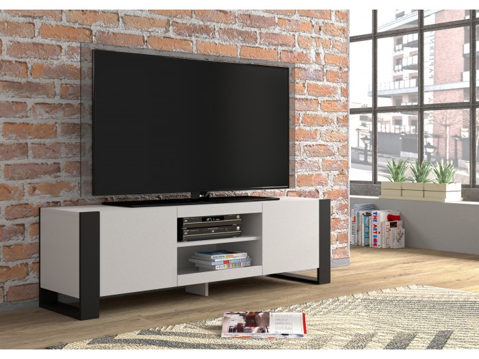 ТВ шкаф MONDI RTV 158 (бяло мат/черно)
